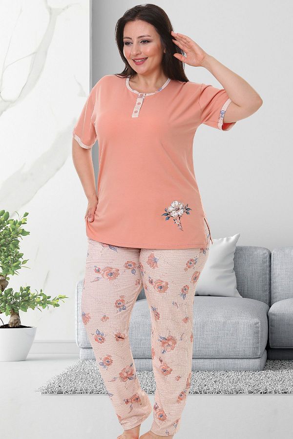 Bella Linda Cotton Plus Size Women s Pajama Set Trendyol