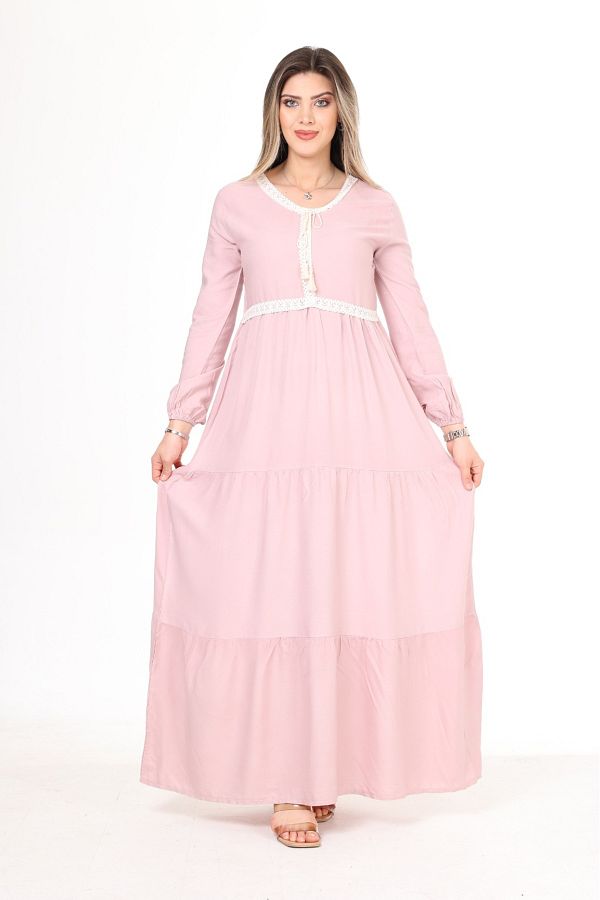 mervemoda-Rochie de vară pentru femei cu mânecă lungă 1