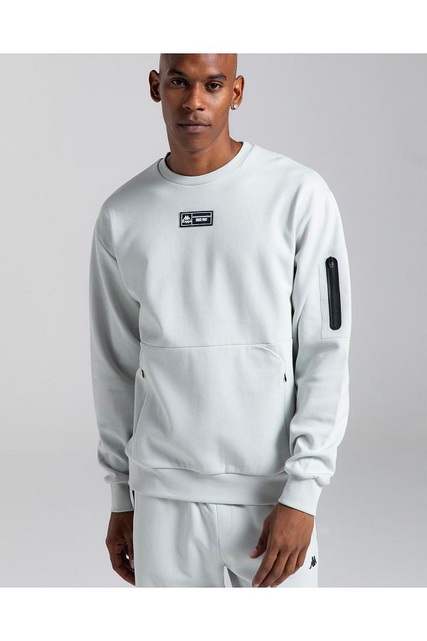 Kappa Authentic Karan Men s Gray Melange Oversize Fit Sweatshirt Trendyol