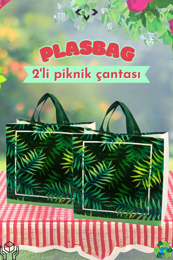 LİGROUND-PLASBAG FOREST 2 PCS - 40x40 Plastic Picnic Bag and Basket 1