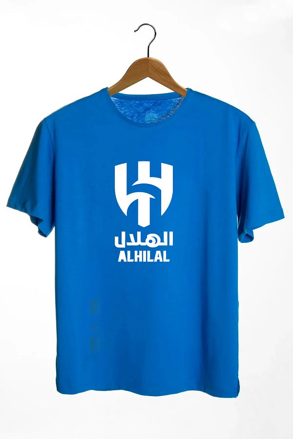 Pisa Art-AL HILAL Unisex Special Design - Basic Tarftar T-Shirt with On and Middle Text 1