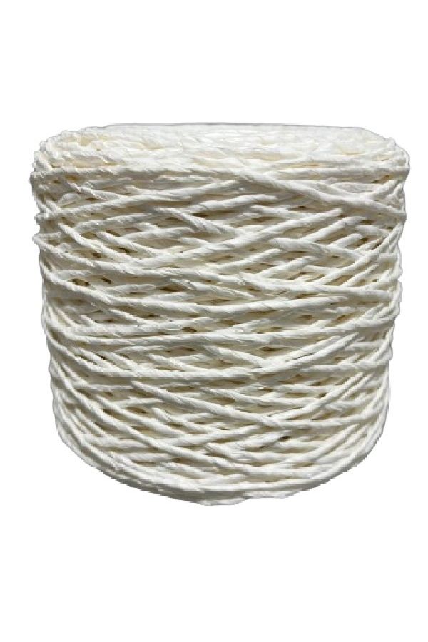 DlrS-Ecru Paper String Hat and String Bag - Supla String Decor 1