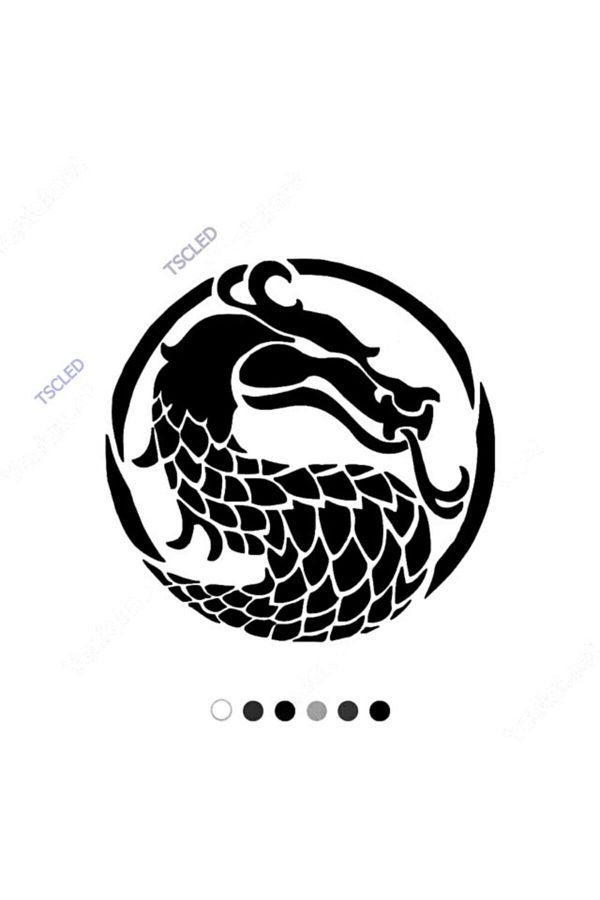 TSC-Patching Motifed Dragon Sticker Inside Cylinder 17cm 1