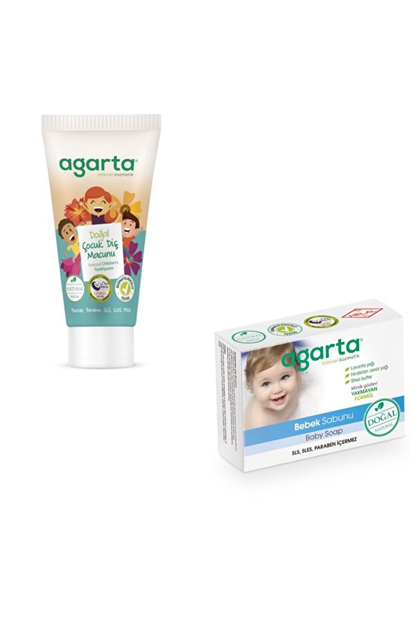 Agarta Doğal Çocuk Diş Macunu 75ml + Doğal Bebek ve Çocuk Sabunu 150gr