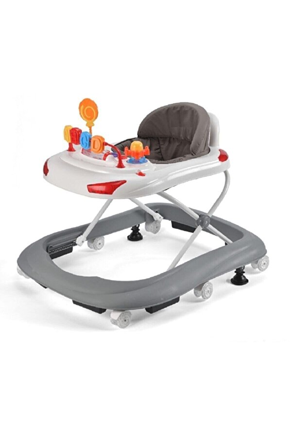 Babyhope 219 Tobby Yürüteç Yürüme Arabası Bebek Yürüteci Gri