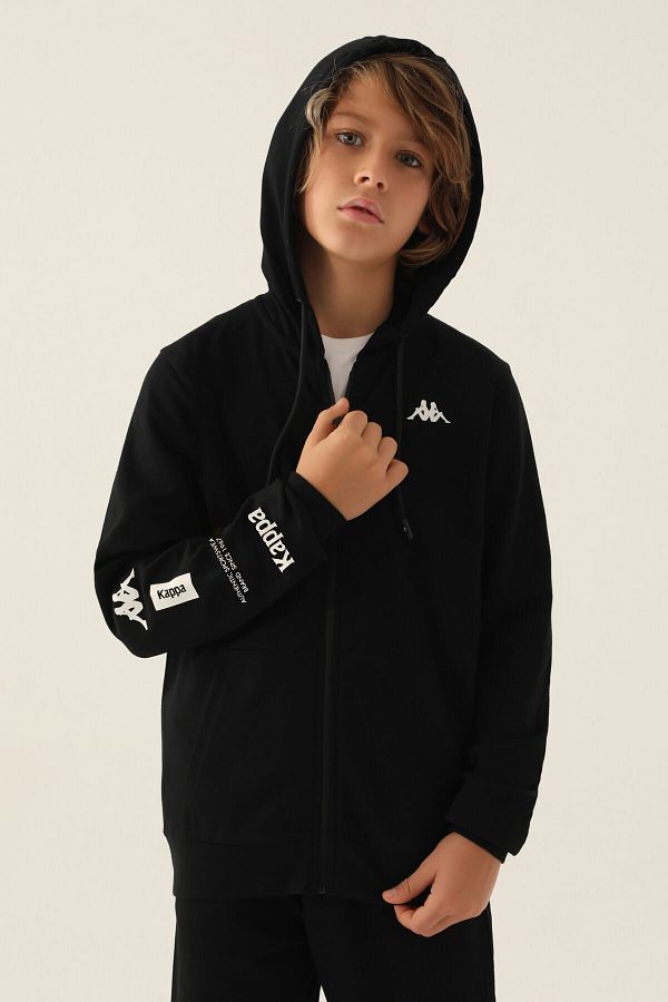 Kappa Boys Black Sweatshirt Capped Trendyol