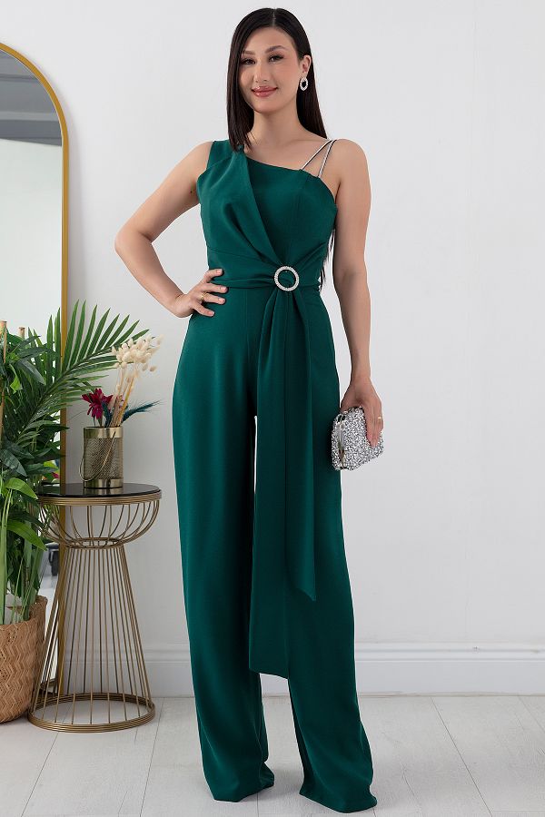 PULLIMM-One Shoulder Stone Detailed Jumpsuit - DNS1454 1