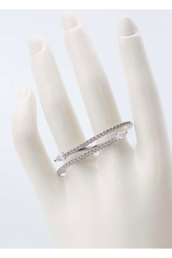 lumi concept Vip Ring Rhinestoned Arrow Mark Model Adjustable to Finger Trendyol