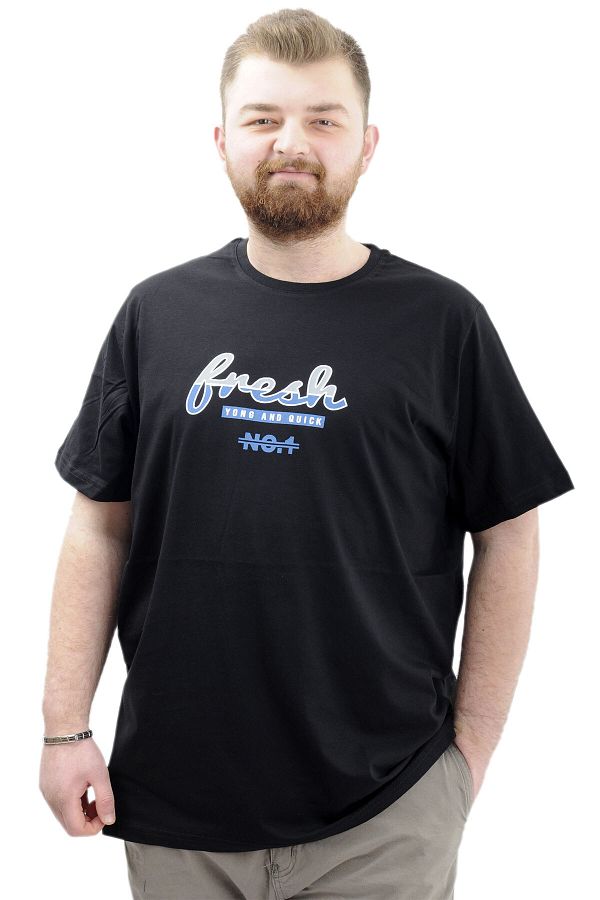 ModeXL-Men's T-Shirt - Crew Neck, Printed, Black, Mode XL, U24059 1