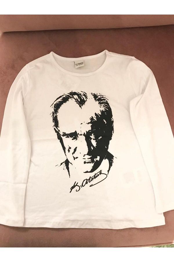 LC Waikiki LCW Kids Crew Neck Ataturk Printed Long Sleeve Cotton Unisex