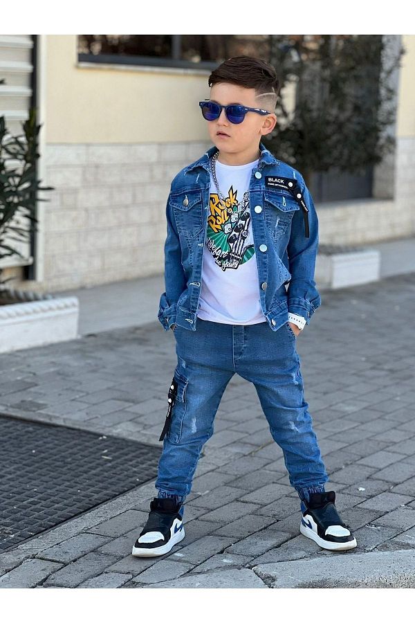 T shirt jacket jeans top