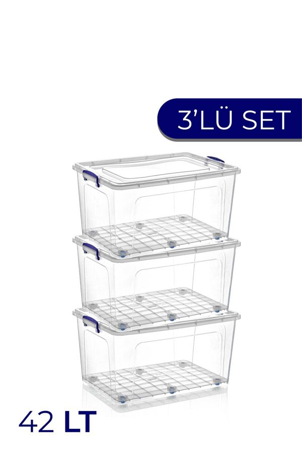 Vienev-42 Lt 3-Piece Transparent Storage Box 1