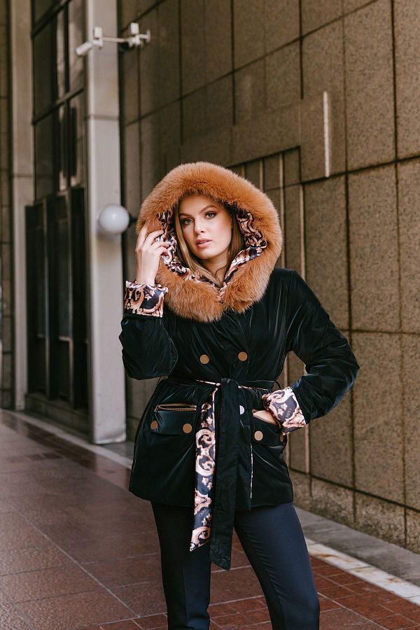 Palio Palto Women s Genuine Fox Fur Puffer Jacket Trendyol