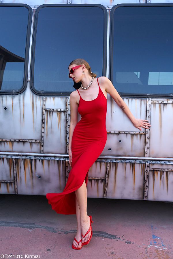 Strappy slit dress cheap
