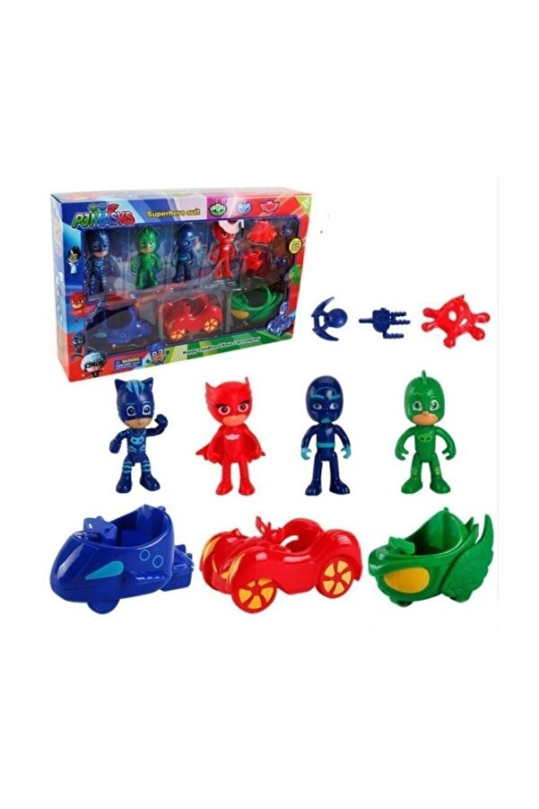 Pj Masks Arabalı Figür Seti Kutulu 10'lu Set