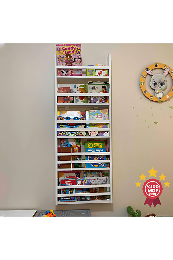 Emdief Home Carmen 5 Raflı Kitaplık Montessori Kitaplık Çocuk Odası Kitaplık