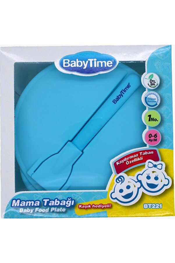 Babytime Bt221 Kaydırmaz Mama Tabağı Mavi