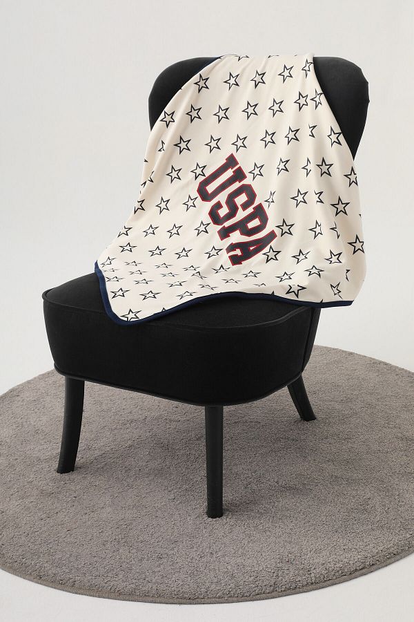 U.S. Polo Assn. US Polo Assn Beige Star Patterned Baby Blanket Trendyol