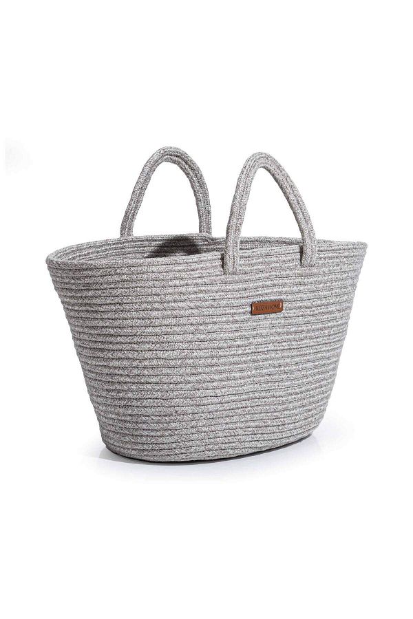 Grey straw bag shop
