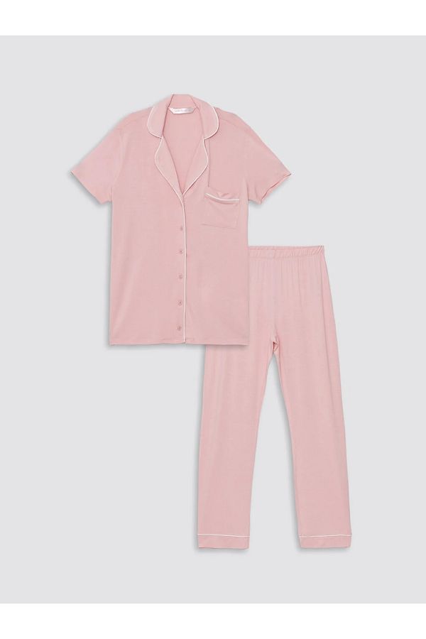 LC Waikiki-LCW DREAM - Set pijamale pentru femei: guler cămașă, mânecă scurtă 1
