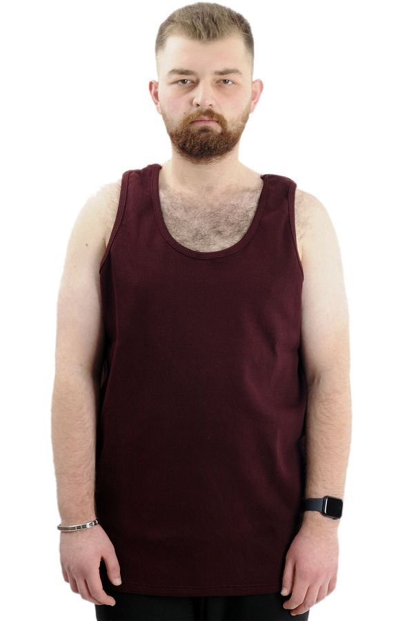 ModeXL-Plus Size Mode XL Men's Sleeveless Undershirt - 6341 Plum 1