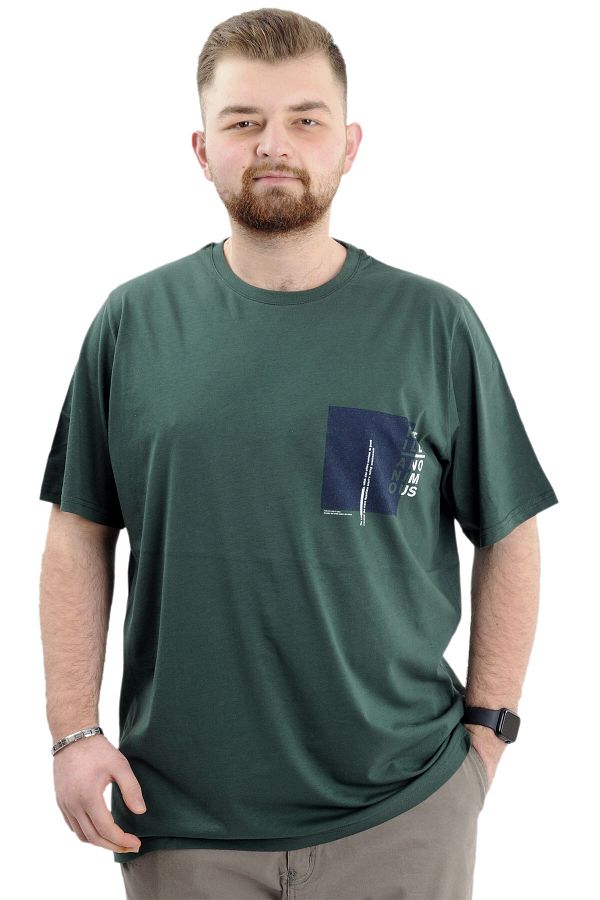 Modexl Men s Plus Size Crew Neck T Shirt Mode XL Printed REFILL U24044 Nefti Trendyol
