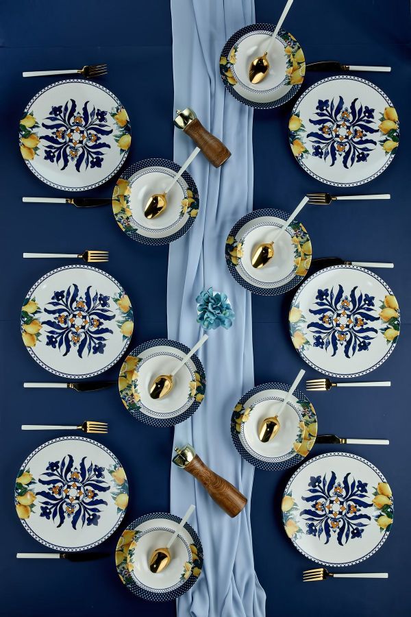 بابيون-طقم أواني طعام مكون من 18 قطعة بتصميم ليموني أصلي لـ 6 أشخاص، طقم عشاء 1