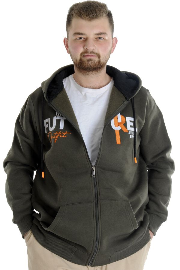 ModeXL-Men's Sweat Hooded Zippered Mode XL - Khaki Future 22535 1