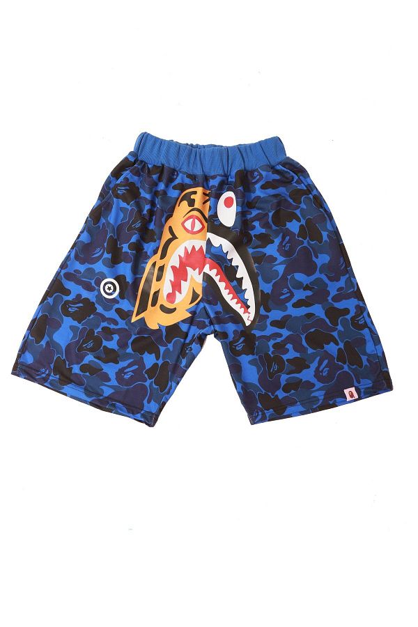 Leox Wear Bape Navy Blue Camouflage Tiger Shark Unisex Shorts Trendyol