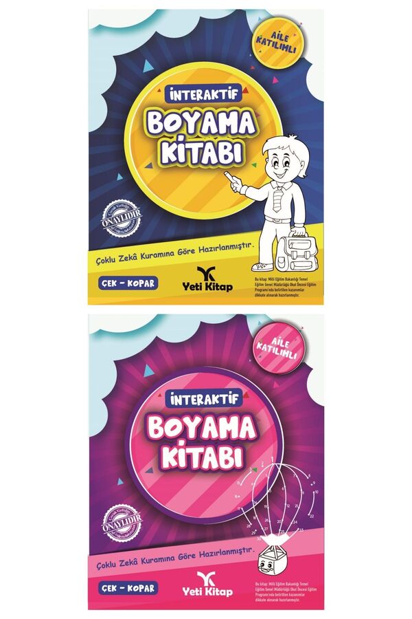 yeti kitap 4 -6 Yaş Interaktif Boyama Kitabı 1 - 2 - Dijital Çoklu Zeka Tipi Testi Ilaveli Okuma Takip Ayracı