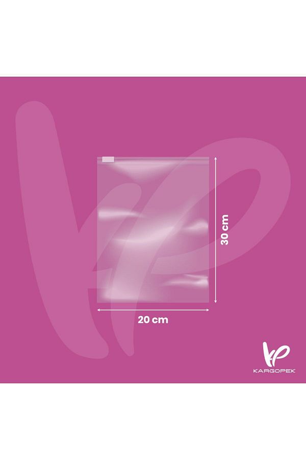 KARGOPEK-Unprinted Zippered Transparent Frosted Poset 20*30 (800 Pieces) 1