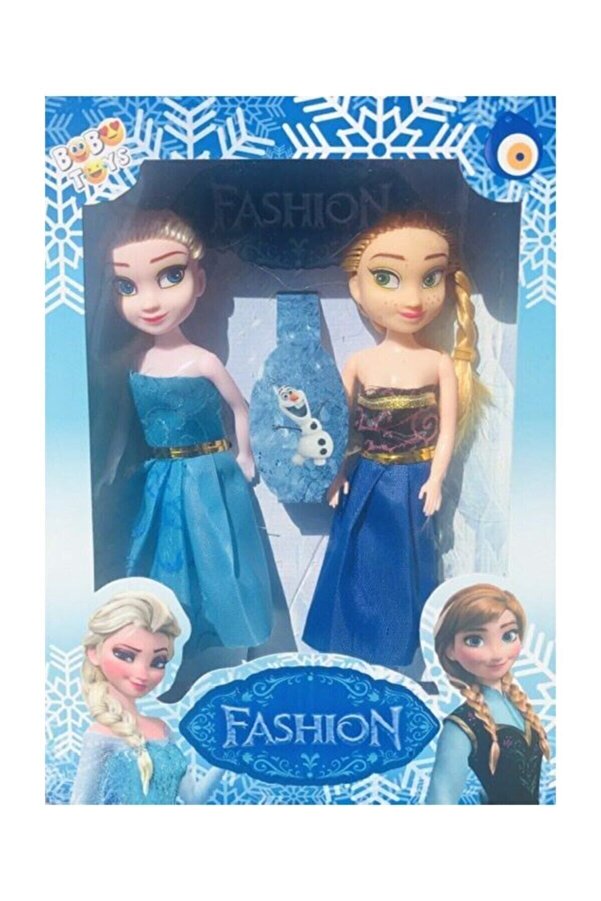 Genel Markalar Öğretici Oyuncaklar 2'li Fashion Elsa Ve Anna Oyuncak Bebek Set ( 12Cm ) Kız Erkek Çocuk Oyuncak