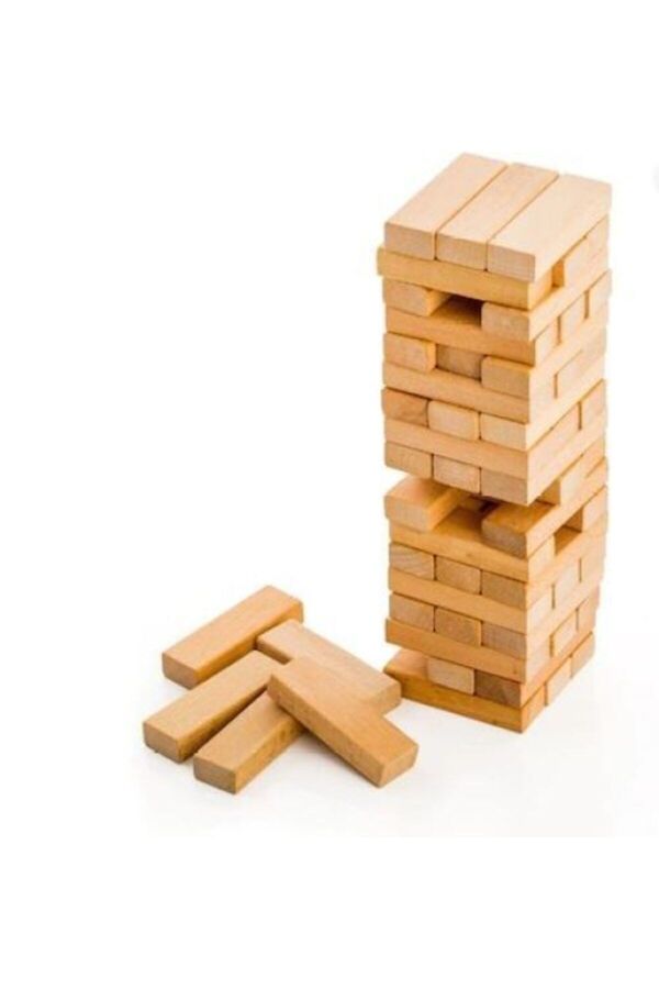 Yerli 54 Parça Ahşap Jenga Blokları