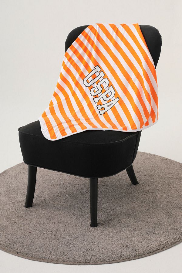 U.S. Polo Assn. U.S. Polo Assn Orange Line Pattern Baby Blanket Trendyol