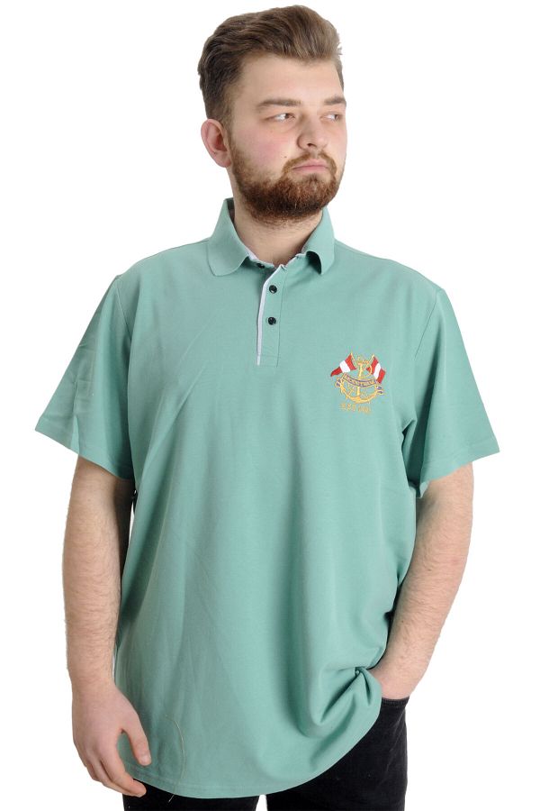 ModeXL-Ανδρικό μπλουζάκι Mode Xl Plus Size Polo Mode Team 23324 Πράσινο 1