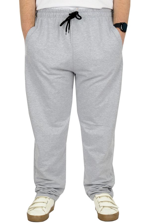 Modexl Mode Xl Plus Size Men s Sweatpants Classic 2 Thread 11100 Gray Trendyol