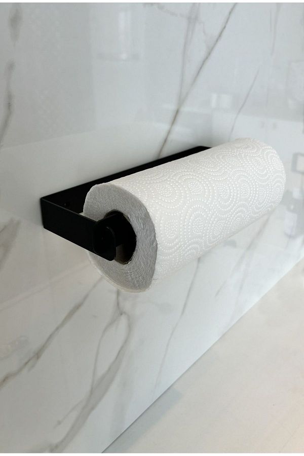 VELUX HOME-Pull and Remove with Lock System Practical Metal Paper Towel Holder Towel Rack Holder with Double Sided Tape on the Wall 1