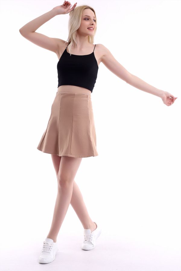 Beige skirt yarn shop