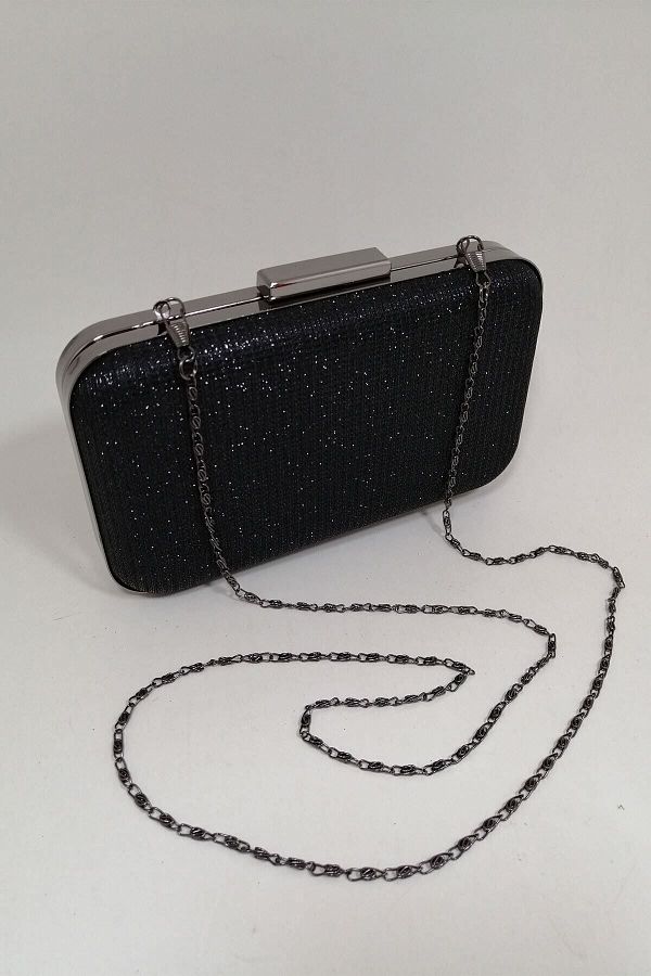 PARKTAN-Black Glitter Evening Dress Clutch Portfolio Bag 1