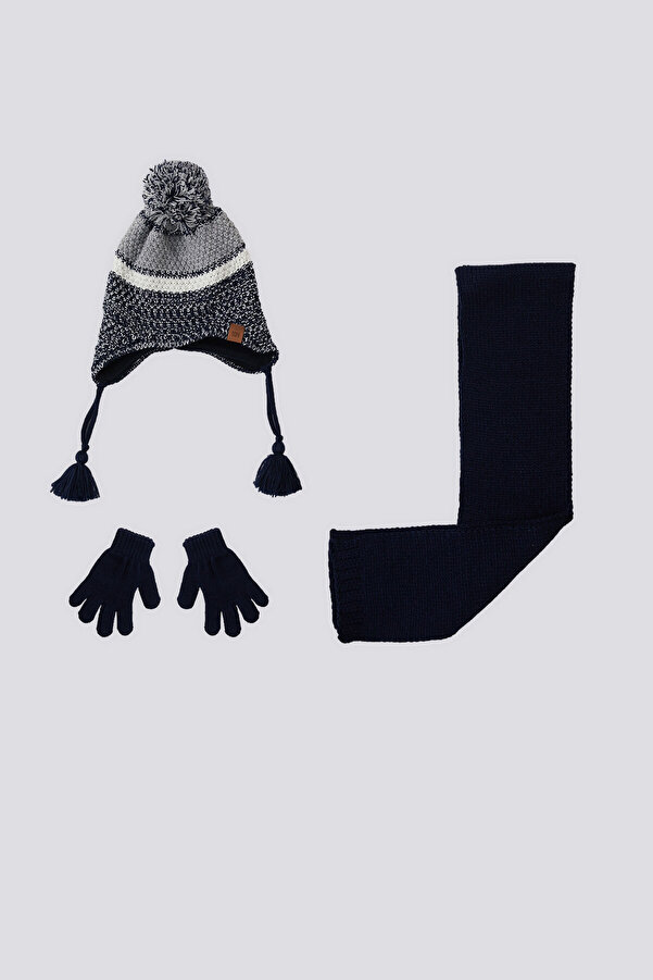 U.S. Polo Assn. U.S. Polo Assn Erkek Bebek Grimelanj Atkı-Bere-Eldiven Seti