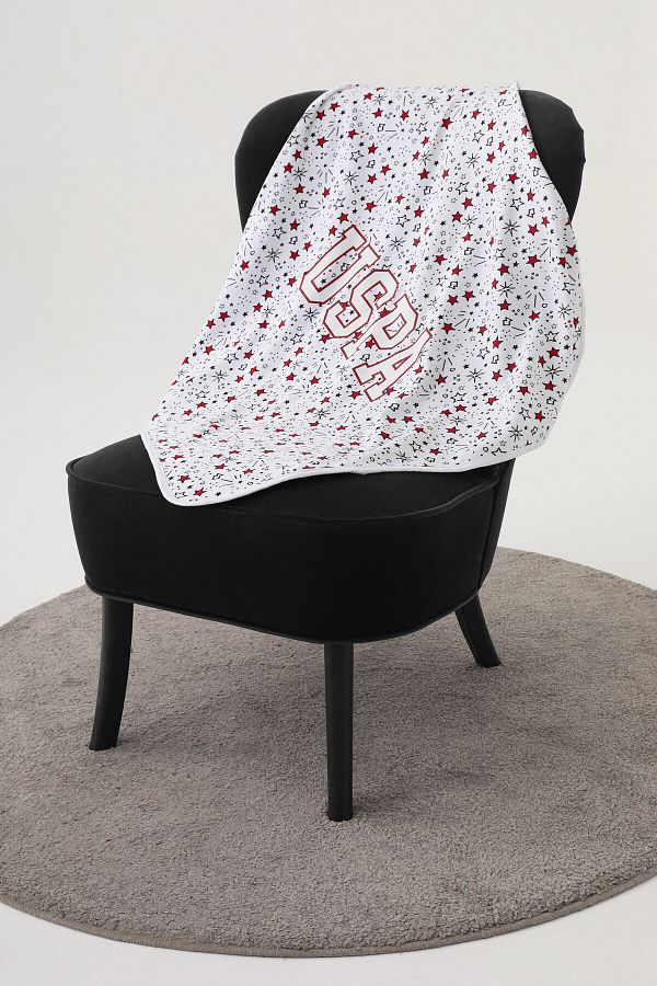 U.S. Polo Assn. U.S. Polo Assn White Star Pattern Baby Blanket Trendyol