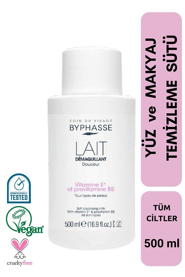 BYPHASSE-Face, Eye and Make-up Cleansing Milk All Skin Types 500ml 1