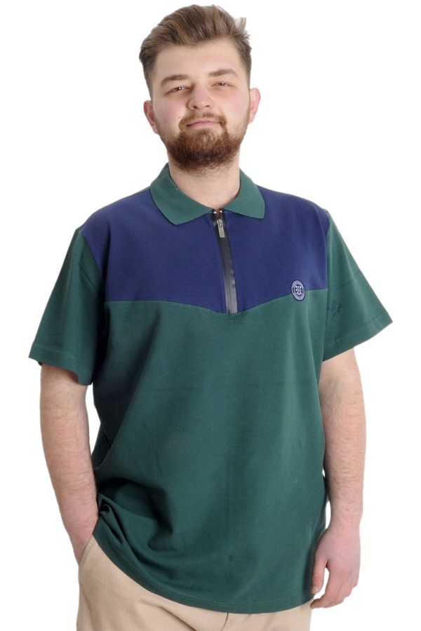 ModeXL-Ανδρικό μπλουζάκι Mode Xl Plus Size Polo Fragmented 23325 Nefti 1