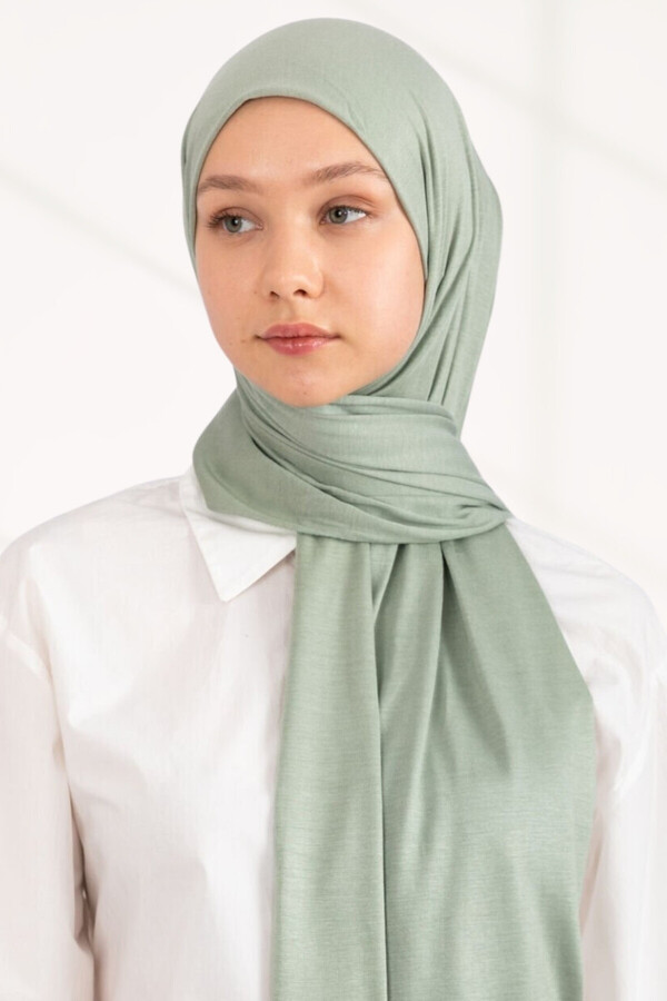 hijabchi Combed Cotton Shawl Jersey Shawl Green- Trendyol