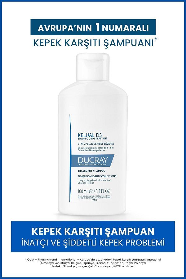 Ducray-KELUAL DS 100ML Anti-Dandruff Shampoo - Stubborn and Severe 1