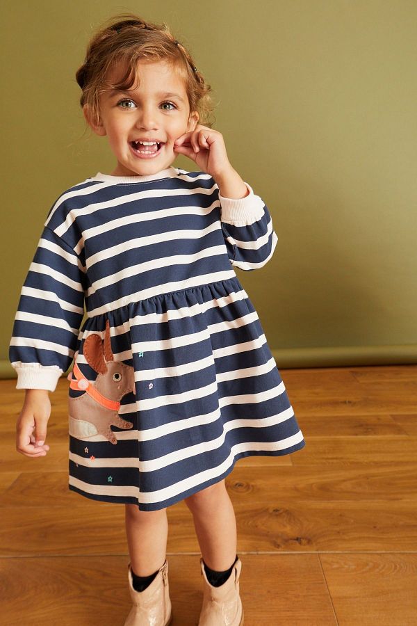 Next Baby Cotton Character New Sweat Dress Trendyol