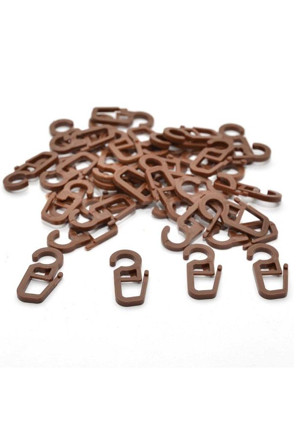 AR-Rustic Curtain, Ring Clip, Walnut Color - 100 Pieces 1