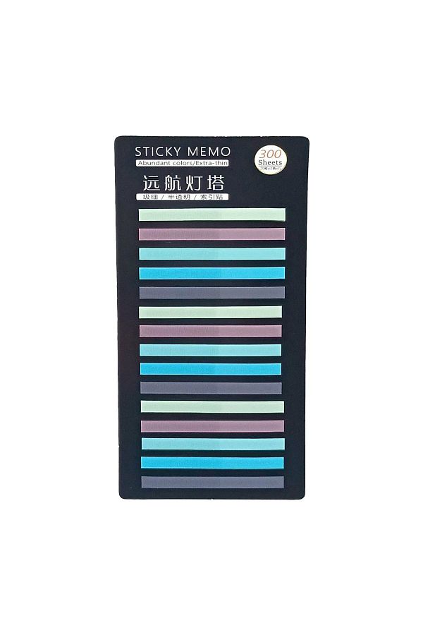 sibga tasarım-Transparent Colored Thin Strip Postit - Bookmark, 300 Sheets 1