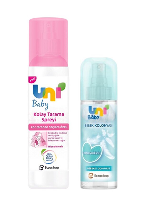 Uni Baby Kolay Tarama Spreyi 200 ml +Uni Baby Bebek Kolonyası Bebeksi Dokunuş 150 ml Set