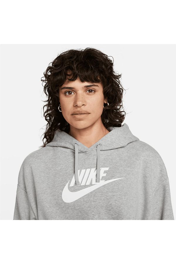 Nike Gray Fleece Crop Hoodie Women s Sportswear Club Sweatshirt Trendyol